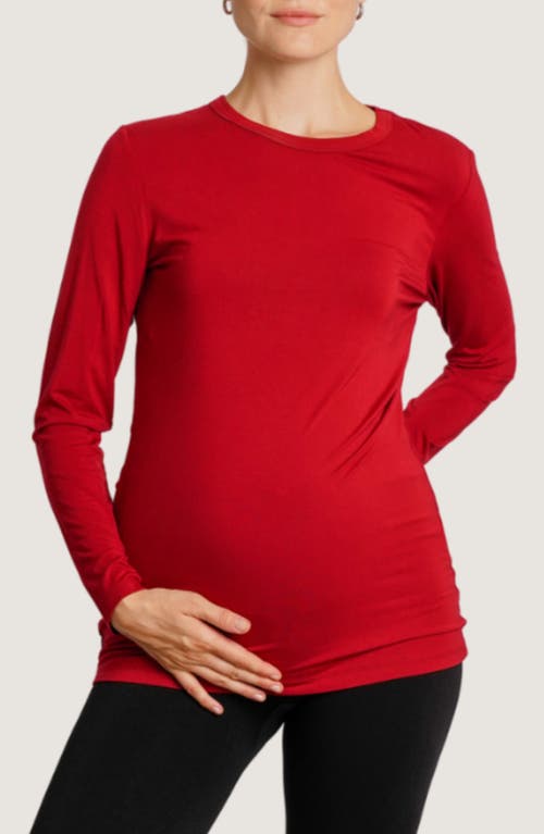 Nom Maternity Liv Long Sleeve Maternity Top in Merlot 