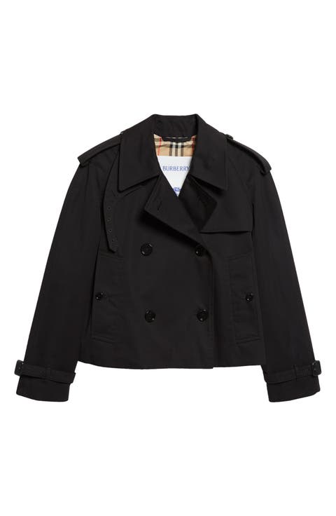 Haltye Cotton Gabardine Crop Trench Jacket