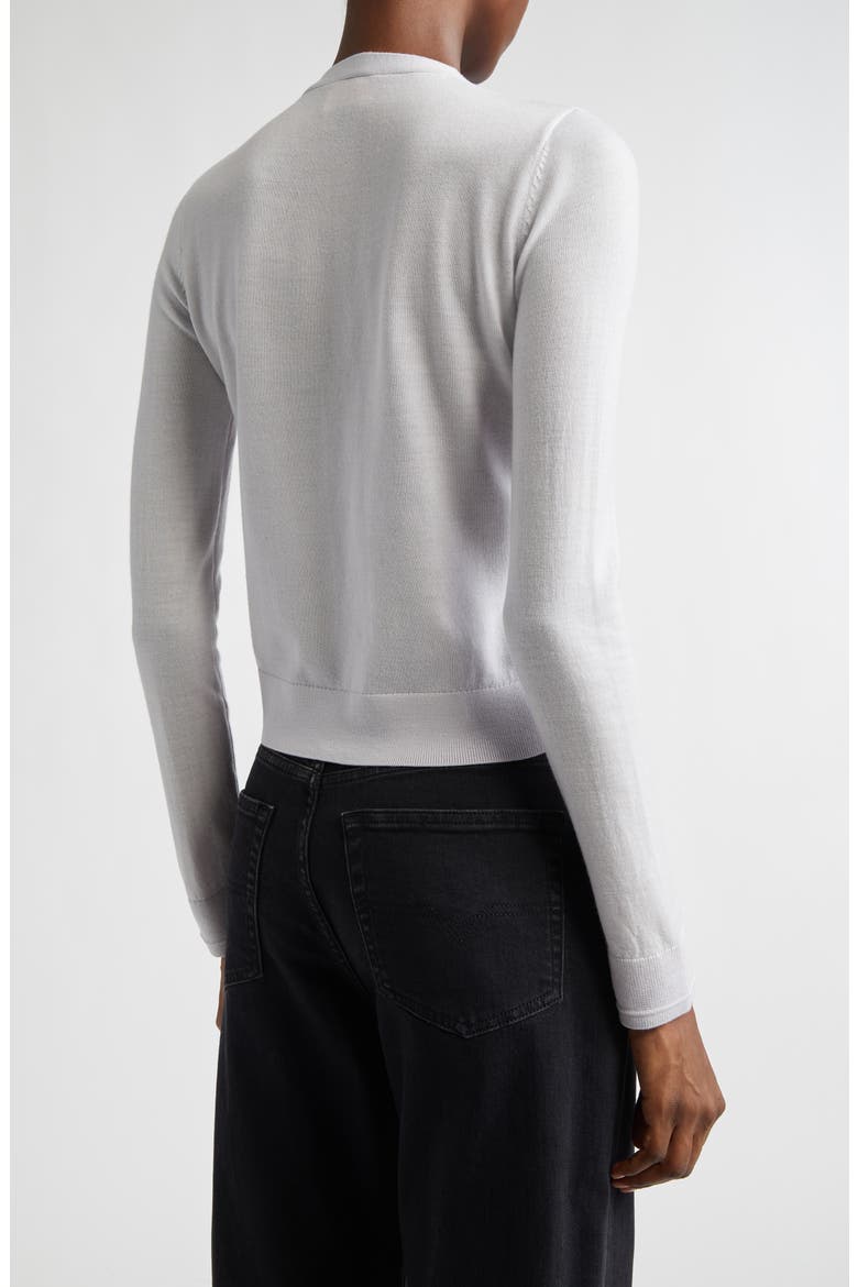 M-Alima Oval D Logo Wool Cardigan, Alternate, color, PALE/ GREY