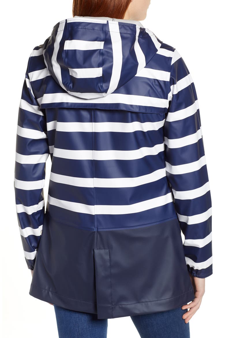 Rubberized Parka, Alternate, color, BORDER STRIPE PEACOAT