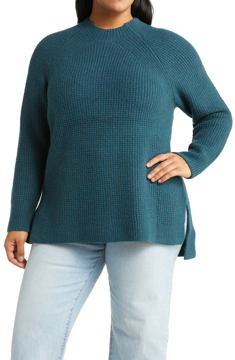 Treasure & Bond Waffle Texture Tunic Sweater, Main, color, 