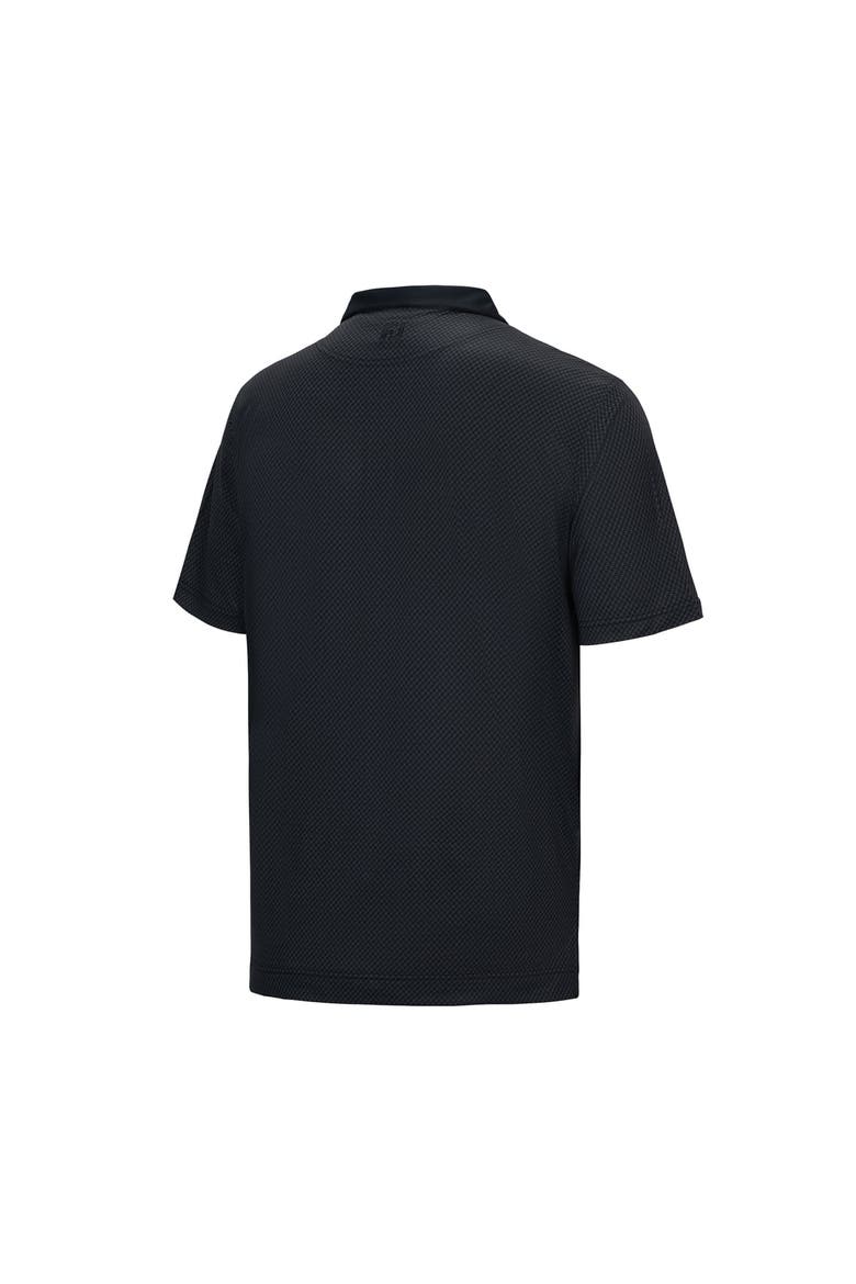 Men's FootJoy  Black Rocket Classic Star Geo Pique ProDry Polo, Alternate, color, Black