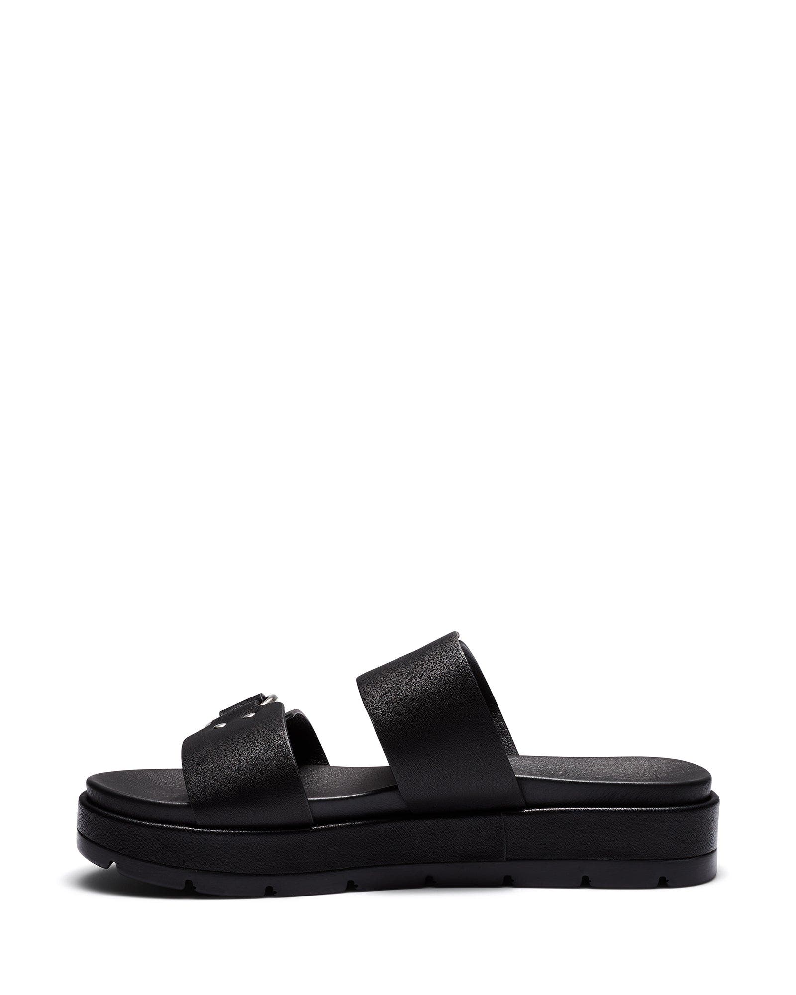 Litmus Open Round Toe Sandal, Alternate, color, Black Pu
