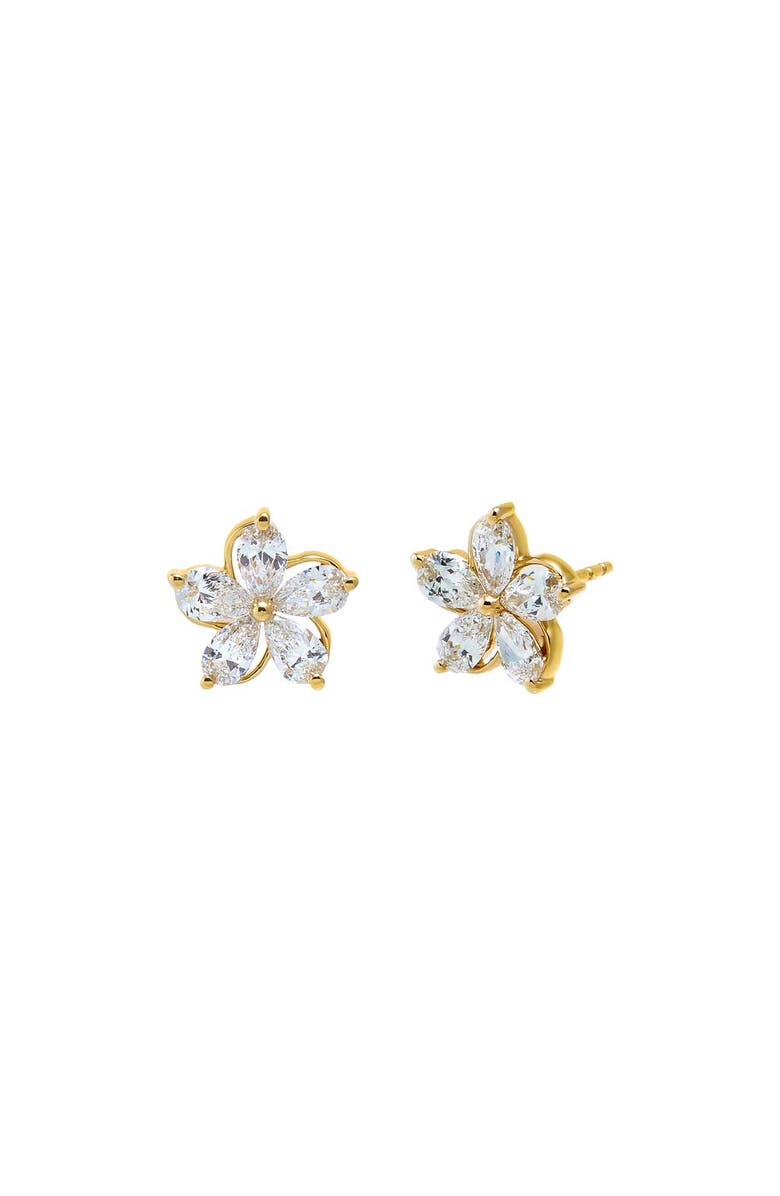 BY ADINA EDEN Lab Grown Diamond Flower Bezel Stud Earring 14K, Main, color,