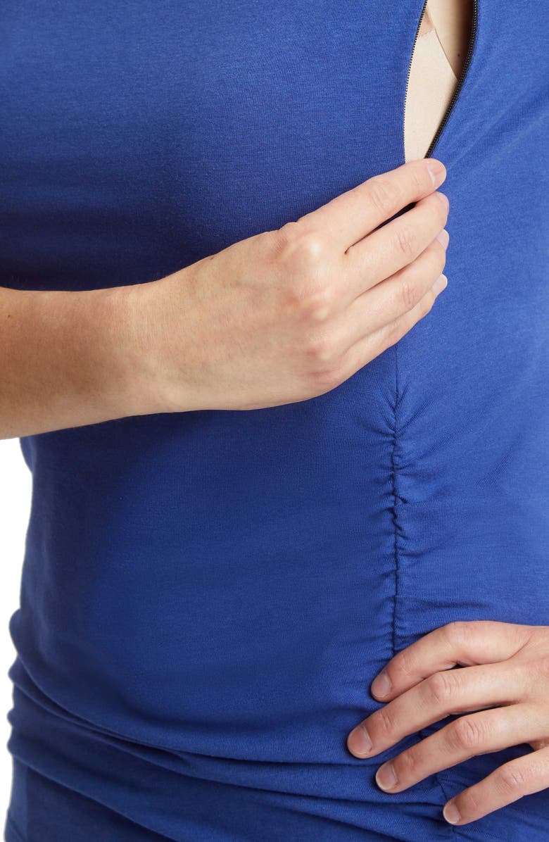 Stowaway Collection Off the Shoulder Maternity/Nursing Top, Alternate, color, Sapphire