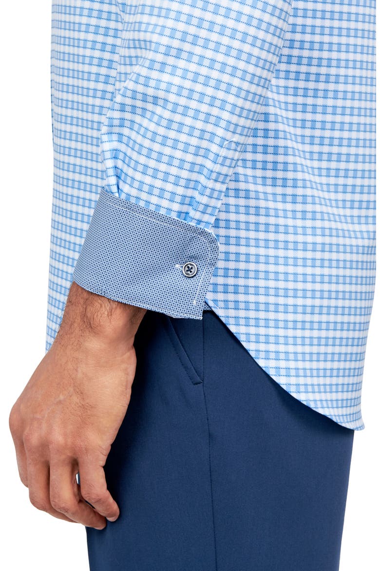 Check Performance Twill Dress Shirt, Alternate, color, BLUE