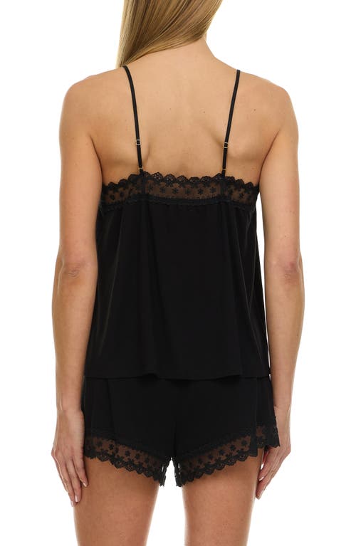 Flora Nikrooz Maven Lace Trim Jersey Short Pajamas In Black