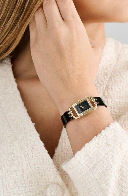 Ted Baker Leather Strap Watch, 17mm In Black