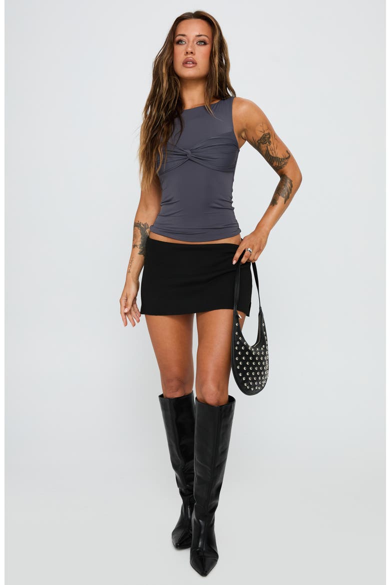 Azaire Twist Front Sleeveless Crop Top, Alternate, color, SLATE
