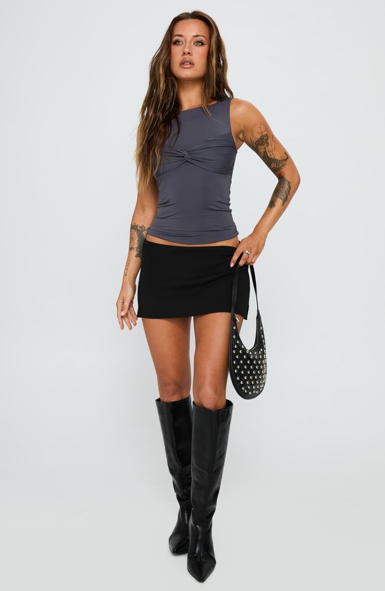 Princess Polly Azaire Twist Front Sleeveless Crop Top, Alternate, color, Slate