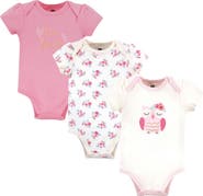 Hudson Baby Comfortable All-Cotton Bodysuit 3Pk