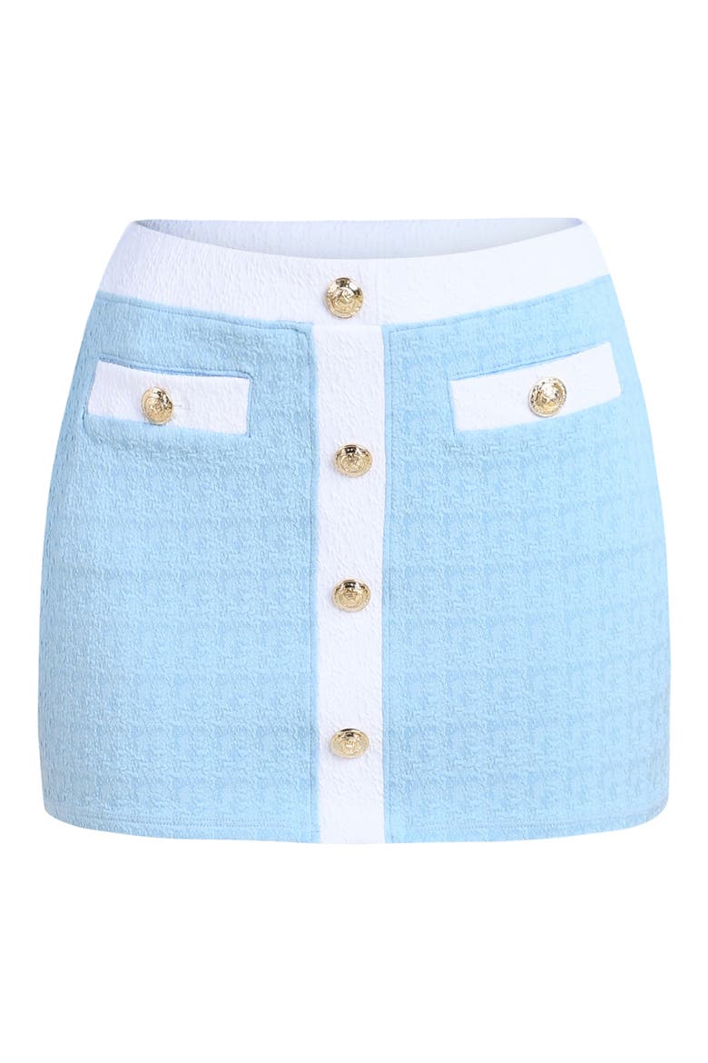 Coco Colorblock High Waist Cover-Up Skirt, Alternate, color, POWDER BLUE