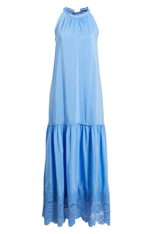 Kobi Halperin Teri Lace Trim Maxi Dress In Blue