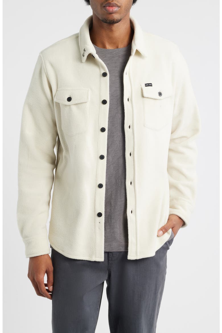 Zulu Fleece Button-Up Shirt, Main, color, SILVER