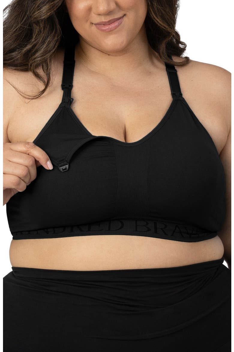 Sublime Hands-Free Pumping/Nursing Sports Bra, Alternate, color, BLACK