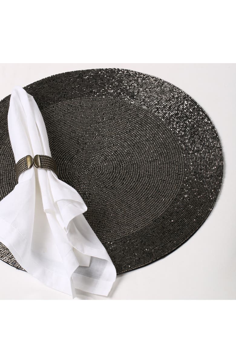 Tiramisu Jewel Beaded Placemat, Alternate, color, Gunmetal