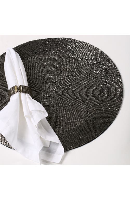 Tiramisu Jewel Beaded Placemat In Gunmetal
