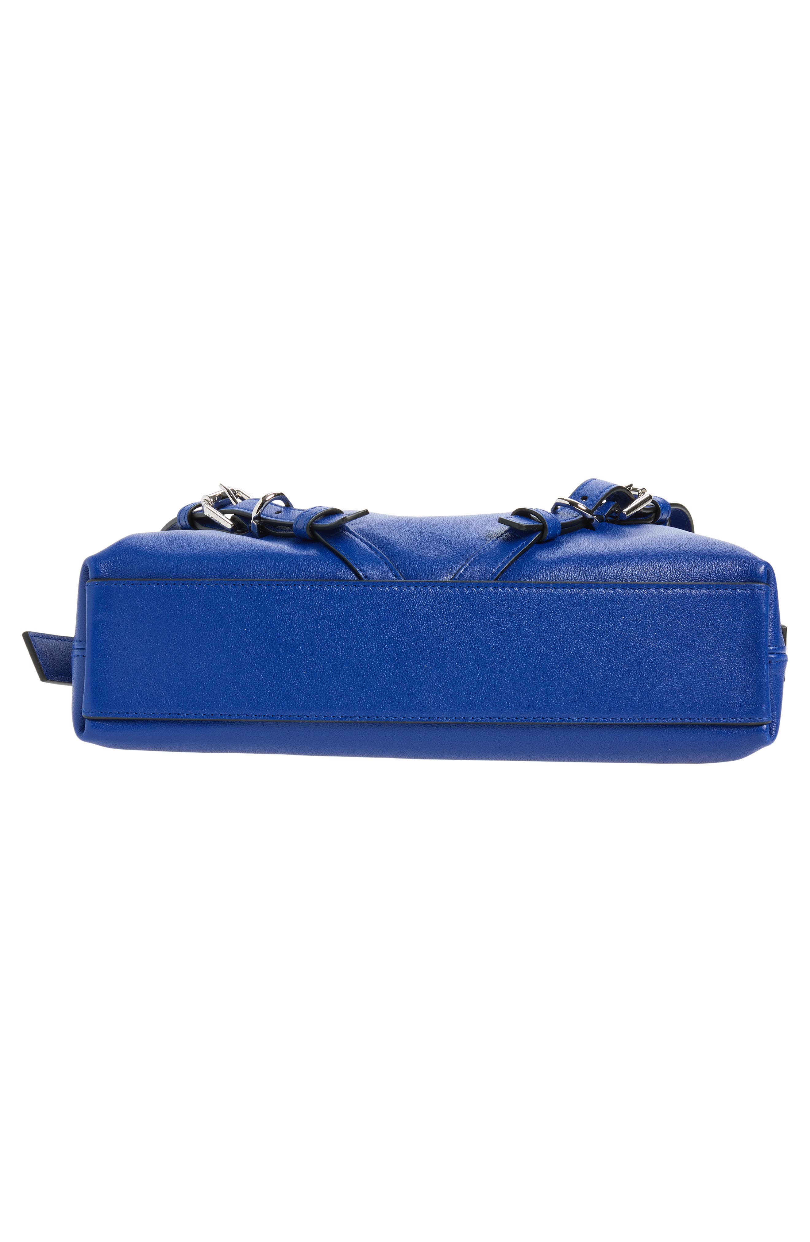 Small Voyou Leather Bucket Bag, Alternate, color, BLUE