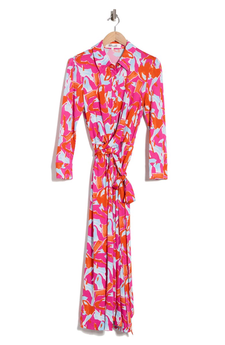 DVF Sana Two Dress, Alternate, color, Island Camo Small Pink