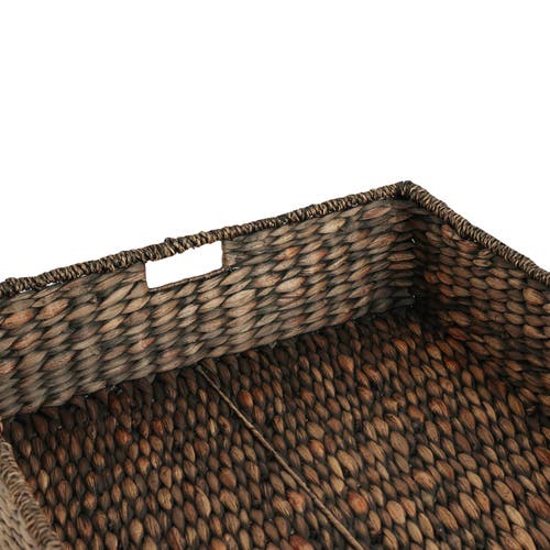 Happimess Holden 30" Classic Costal Hand-woven Hyacinth Wicker Under Bed Storage Basket With Lid In Brown