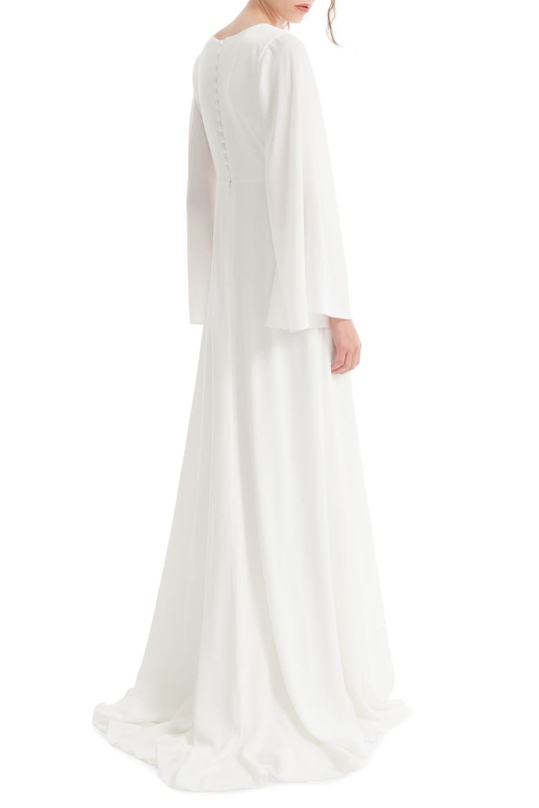 Stevie Bell Sleeve A-Line Gown, Alternate, color, WHITE