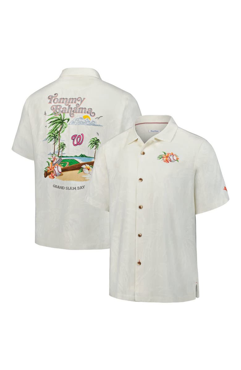 Tommy Bahama Men's Tommy Bahama  White Washington Nationals Grand Slam Bay Camp Button-Up Shirt, Main, color, White