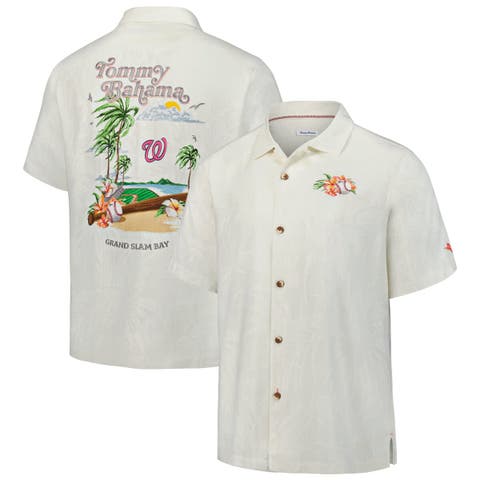 Men's Tommy Bahama  White Washington Nationals Grand Slam Bay Camp Button-Up Shirt