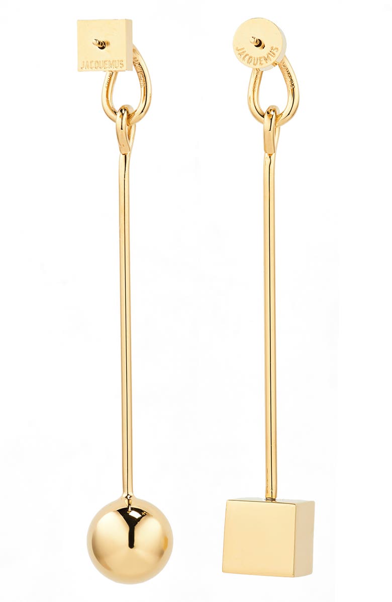 Jacquemus Les Boucles Nodo Mismatched Drop Earrings, Alternate, color,