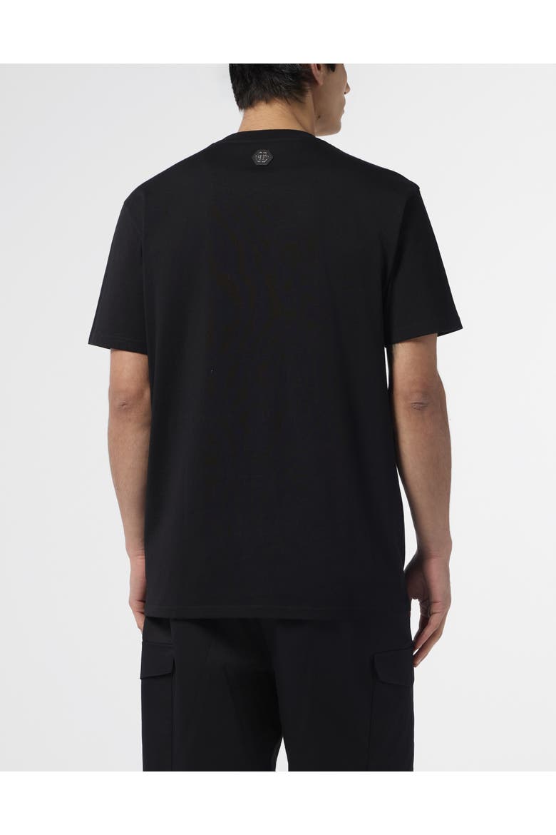 Round Neck T-Shirt Lava Skull Stones Men, Alternate, color, black