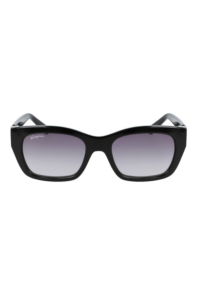 53mm Rectangular Sunglasses, Main, color, BLACK/ GREY