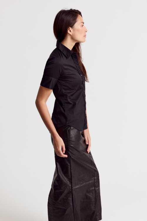 The Shirt By Rochelle Behrens The Short Sleeve Shirt In Black