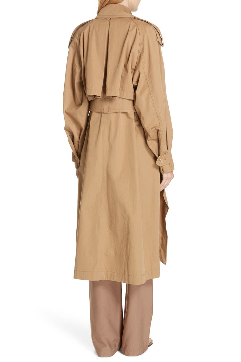 Long Trench Coat, Alternate, color, DK KHAKI