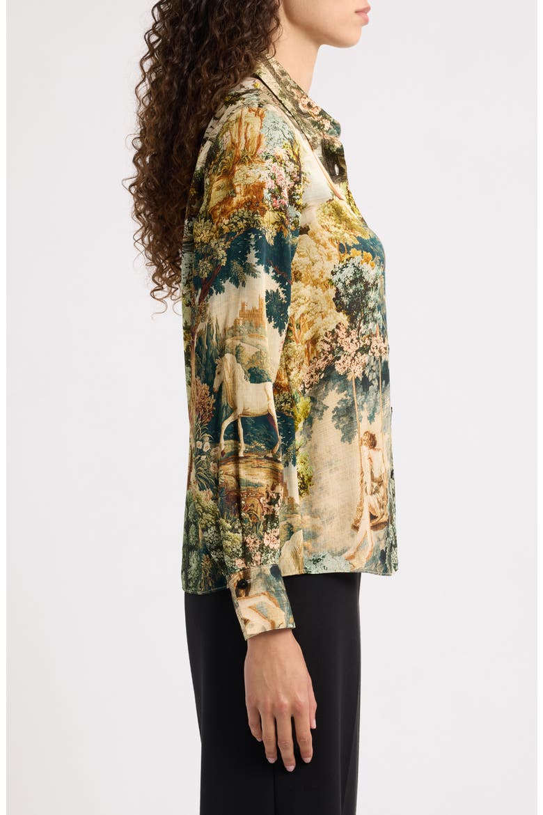 Madeline Printed Silk Blend Shirt, Alternate, color, ROMAN GARDEN
