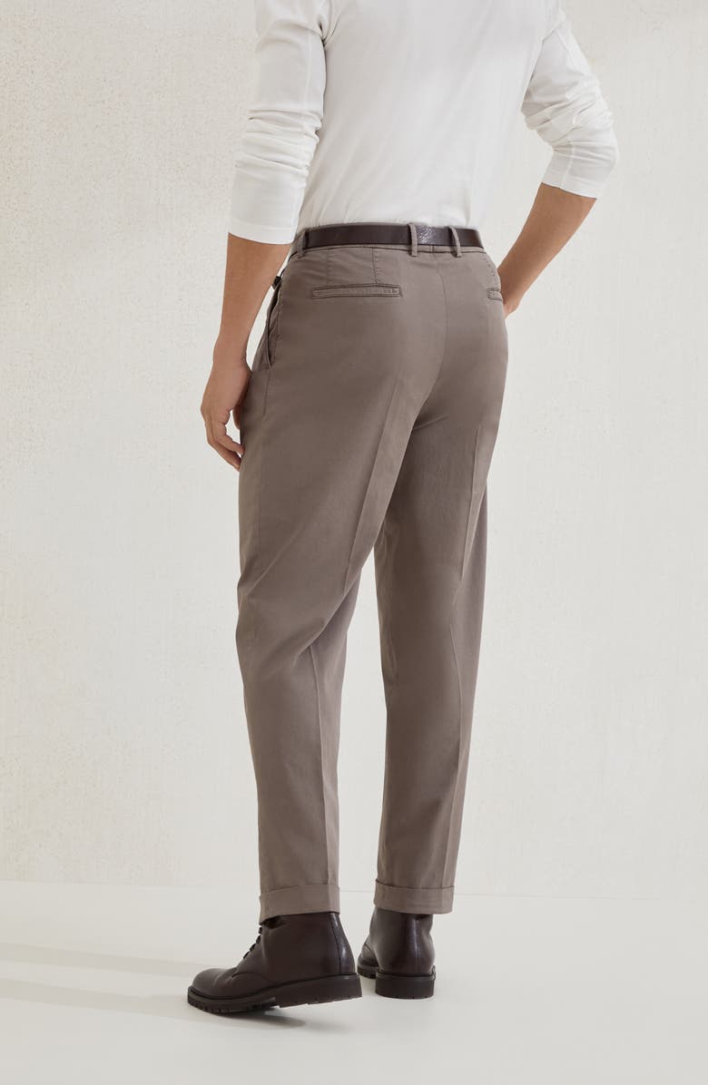 Brunello Cucinelli Comfort gabardine trousers, Alternate, color, Taupe