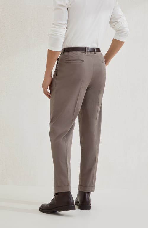 Brunello Cucinelli Comfort Gabardine Trousers In Gray