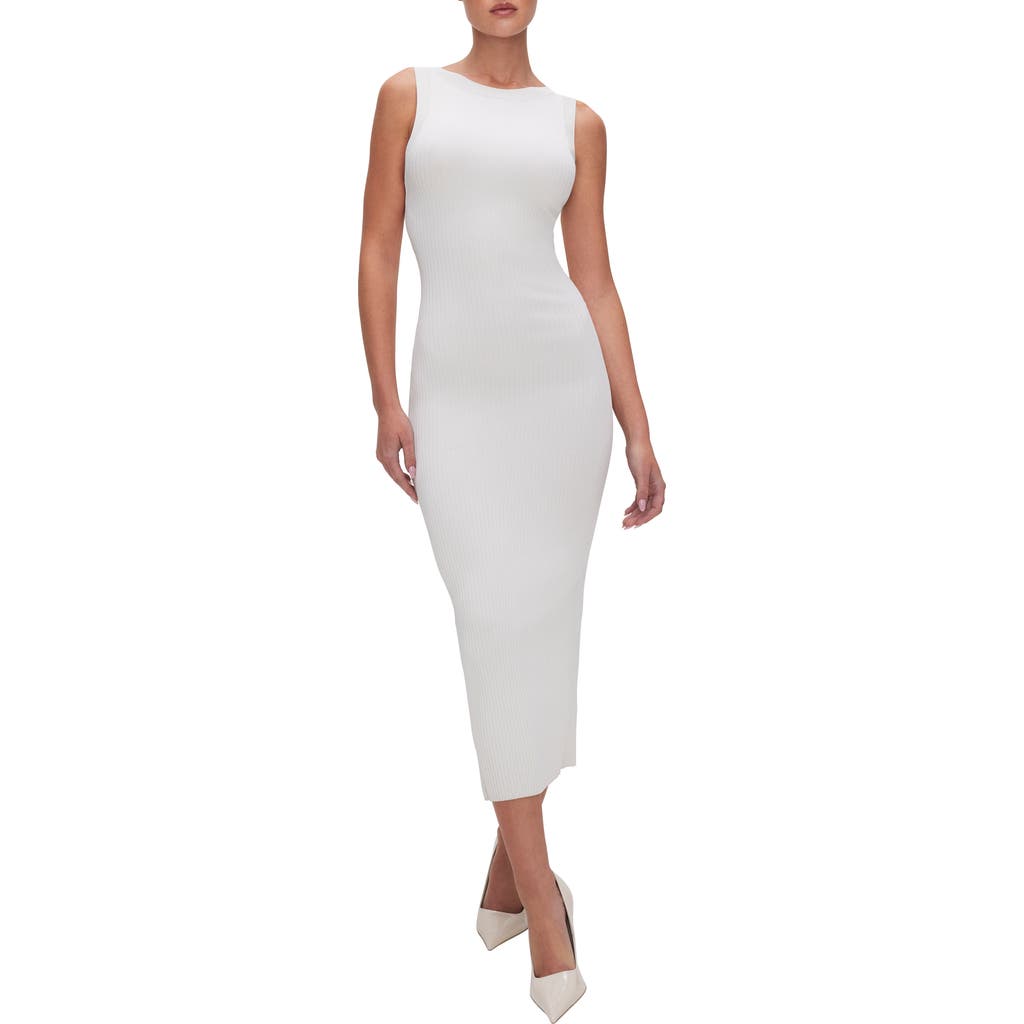 GOOD AMERICAN GOOD AMERICAN SHINE SCOOP BACK RIBBED TANK DRESS