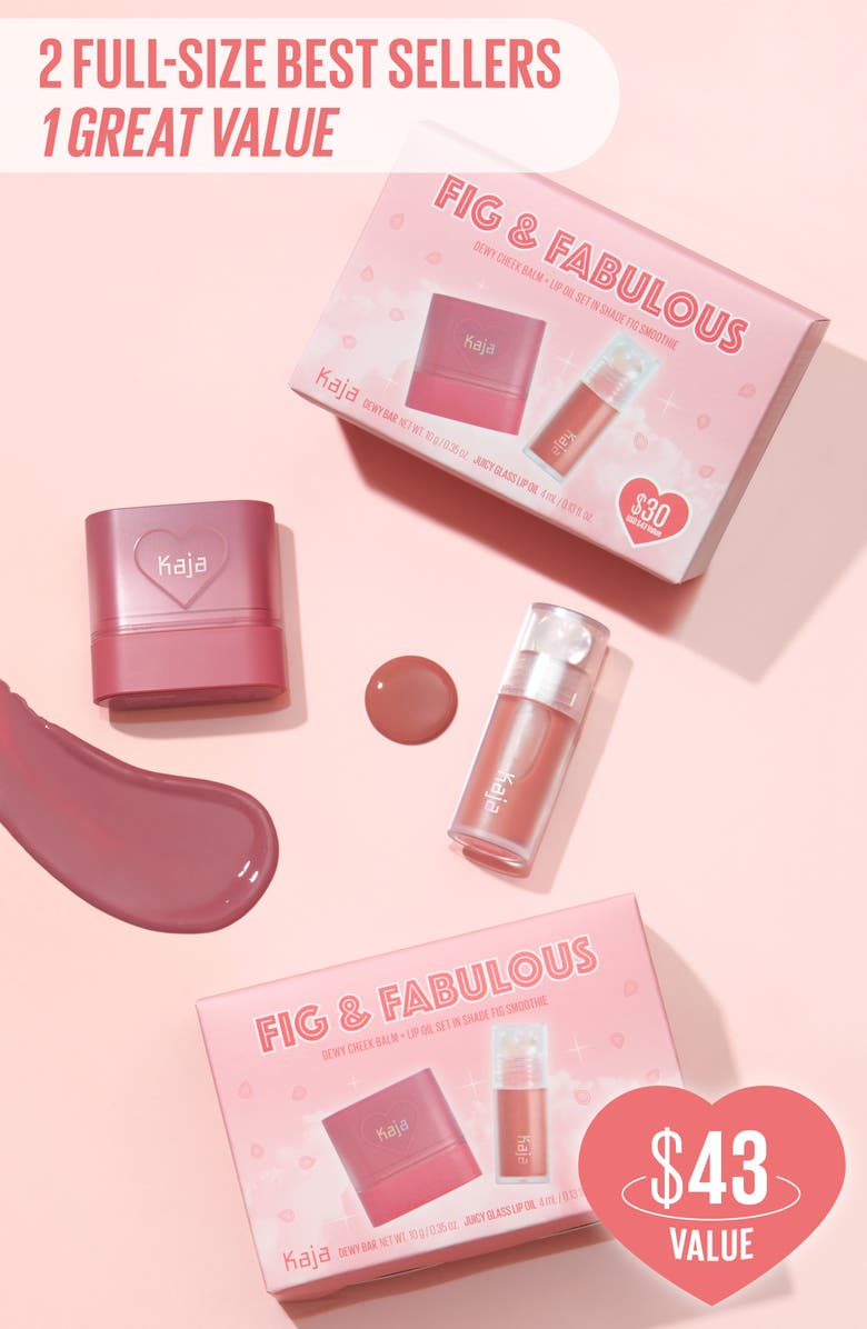 Kaja Fig & Fabulous Dewy Cheek Balm & Lip Oil Set (Nordstrom Exclusive) $43 Value, Alternate, color,