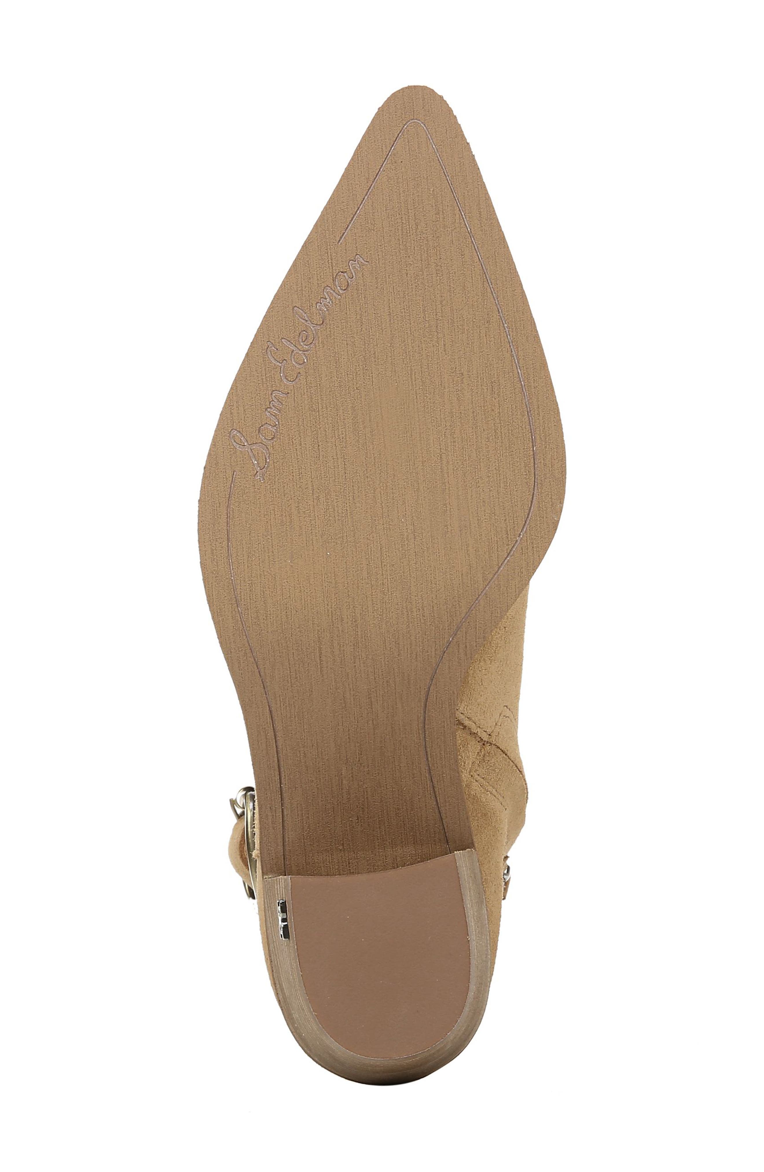 Leonia Pointed Toe Bootie, Alternate, color, GOLDEN CARAMEL SUEDE