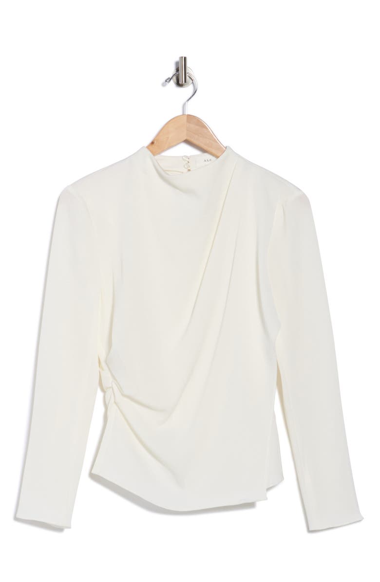 A.L.C. Kay Ruched Turtleneck Top, Alternate, color, Off White