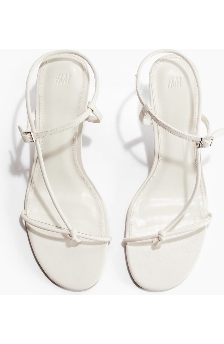 H&M Heeled Strappy Sandals, Alternate, color, White