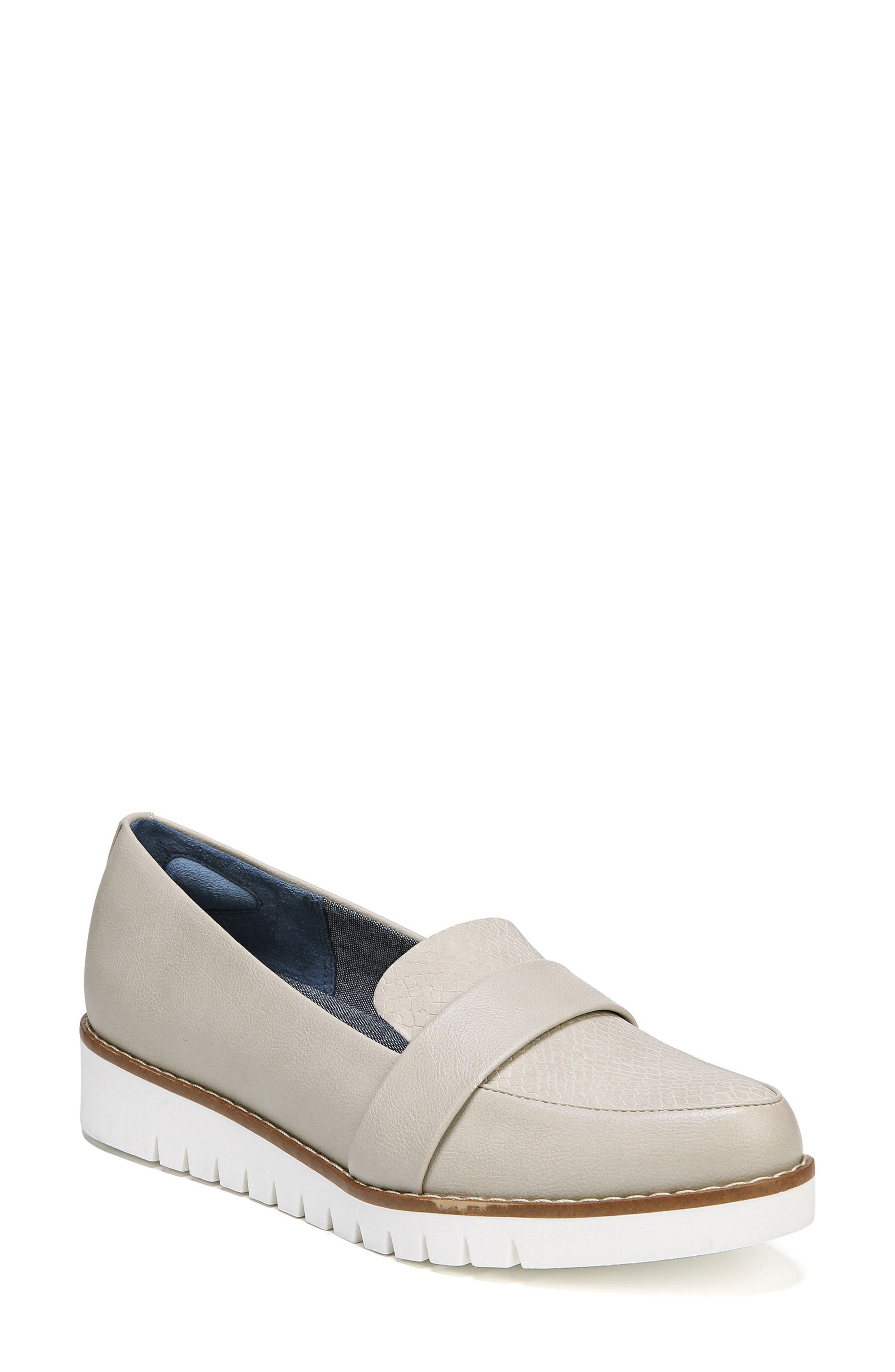 Imagine Wedge Loafer, Main, color, GREIGE FAUX LEATHER