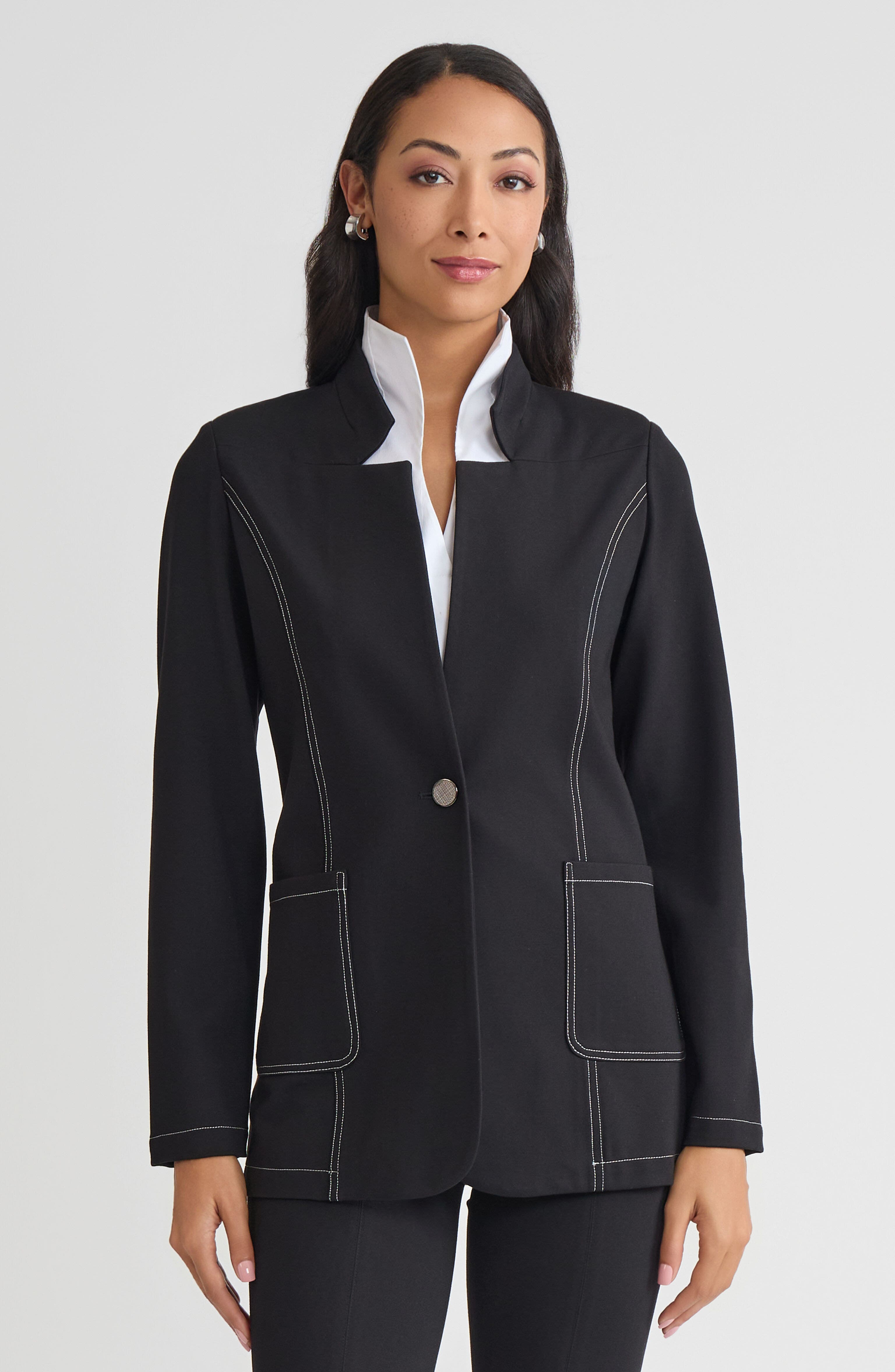 Tailored LuxeStretch Ponte Single Button Blazer - image 3