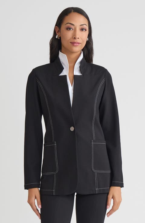 Tailored LuxeStretch Ponte Single Button Blazer