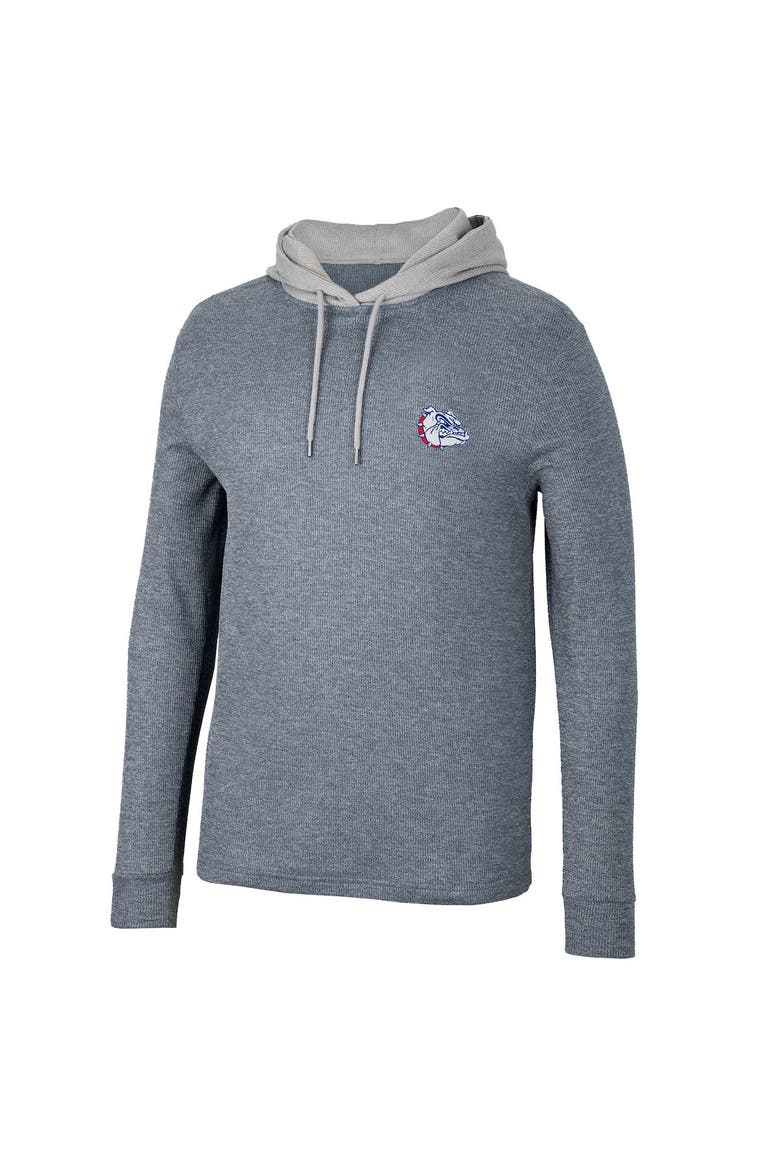 Men's Colosseum Navy Gonzaga Bulldogs Ballot Waffle-Knit Thermal Long Sleeve Hoodie T-Shirt, Alternate, color, Navy