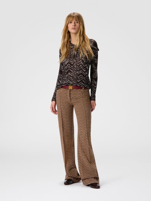 Missoni High-neck Buttoned Sweater With Chevron Pattern In Black