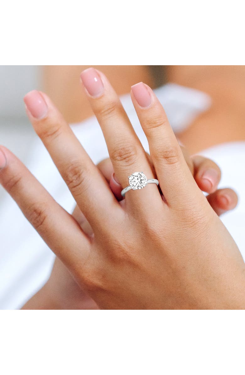 LuvMyJewelry Zoey 14K White Gold Round Cut Lab Grown Diamond Cathedral Engagement Ring - 2.5 Cts, Alternate, color, 14K White Gold