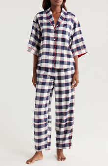 Lunya Check Cotton & Modal Flannel Pajamas