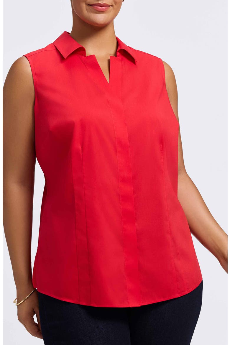 Taylor Non-Iron Sleeveless Button-Up Shirt, Main, color, SIMPLY RED