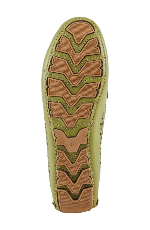 Spring Step Crain Driving Penny Loafer In Green