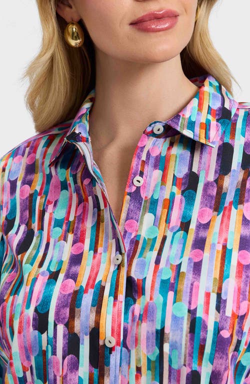 Foxcroft Margie Prism Cotton Button-up Shirt In Multi